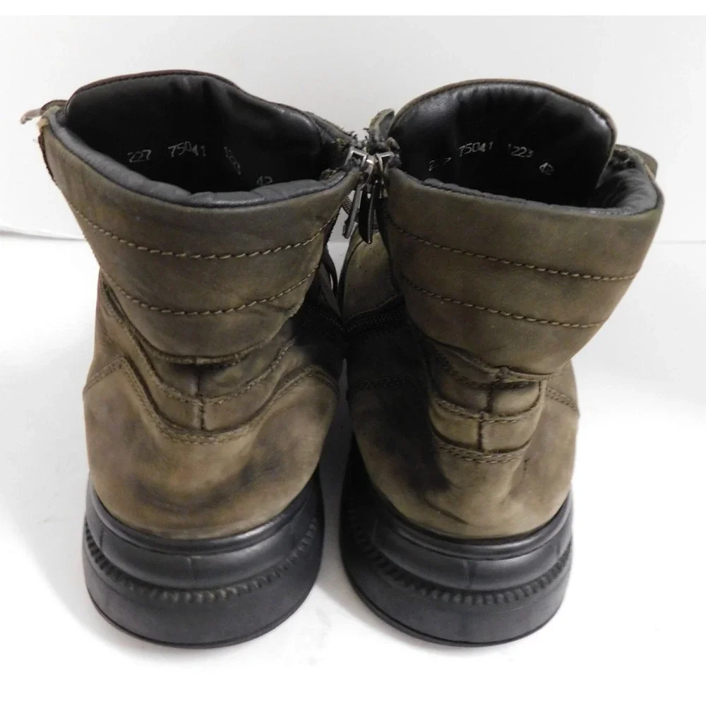 Greyder 75041 Brown Distressed Leather Zip Ankle Boots sz 42 US sz 9